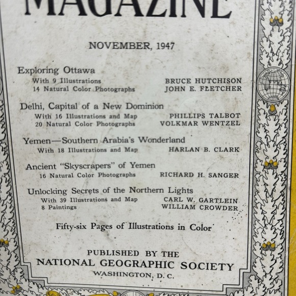 Vintage 1947 February National Geographic Journal Magazine‎ Paperback Book - Picture 2 of 8